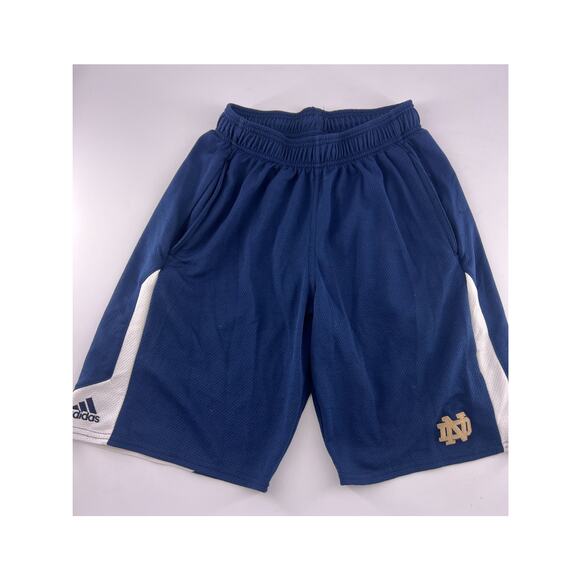 Adidas Notre Dame Shorts Mens Small Blue Sports Jersey Basketball Activewear - Picture 1 of 8